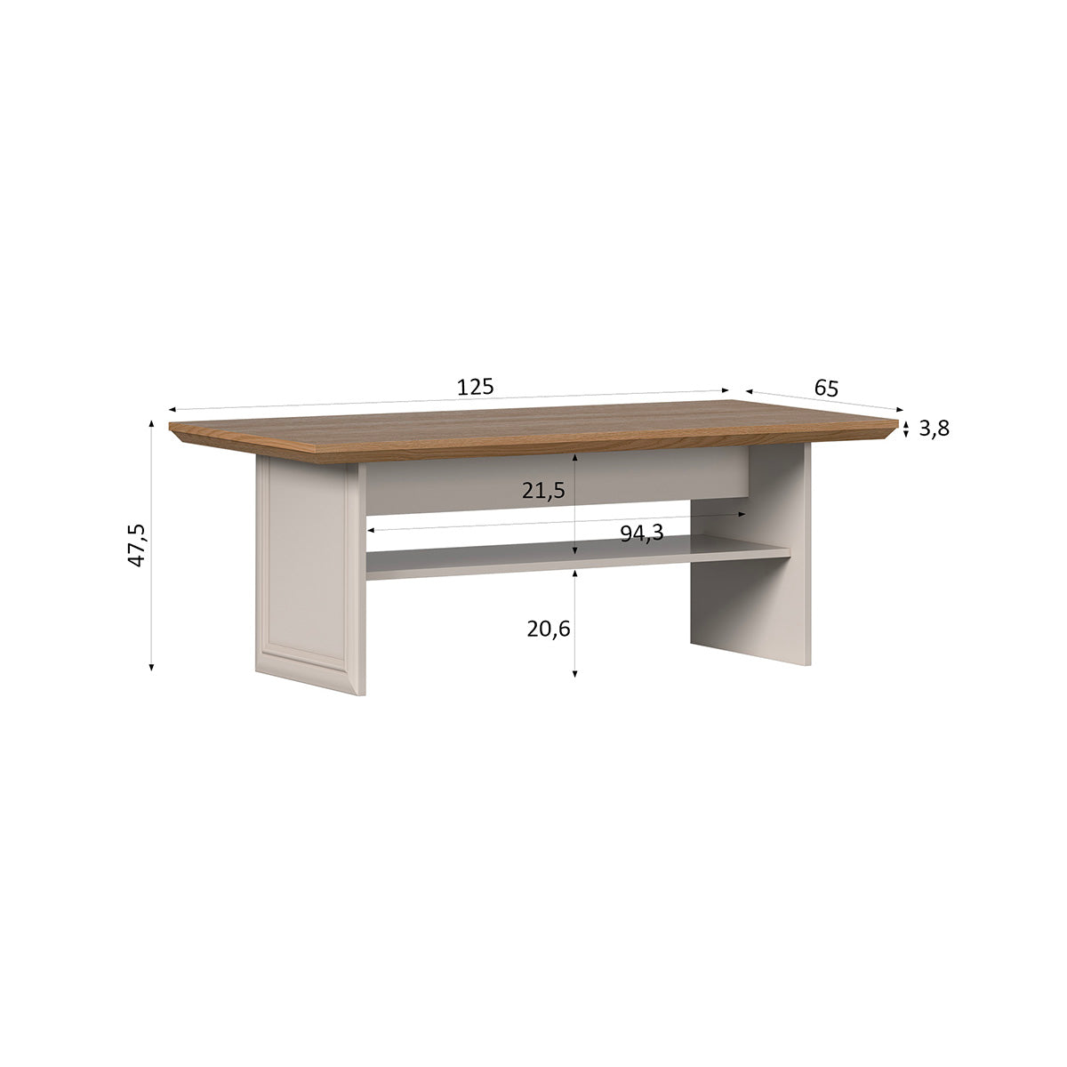 Table basse Dulci Cachemire et Bois - vue 4