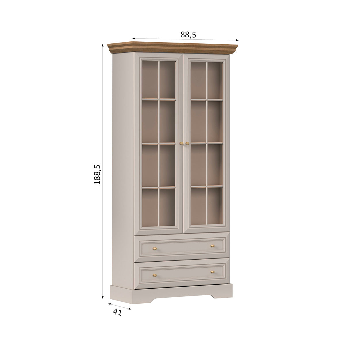 Vaisselier 2 portes 2 tiroirs Dulci Cachemire et Bois - vue 5