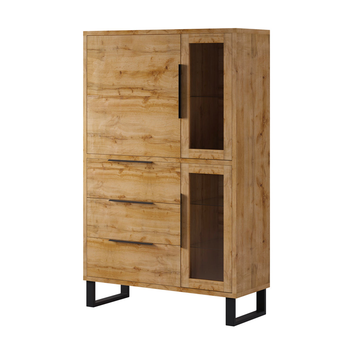 Vaisselier 3 portes 3 tiroirs Eden Bois et Metal