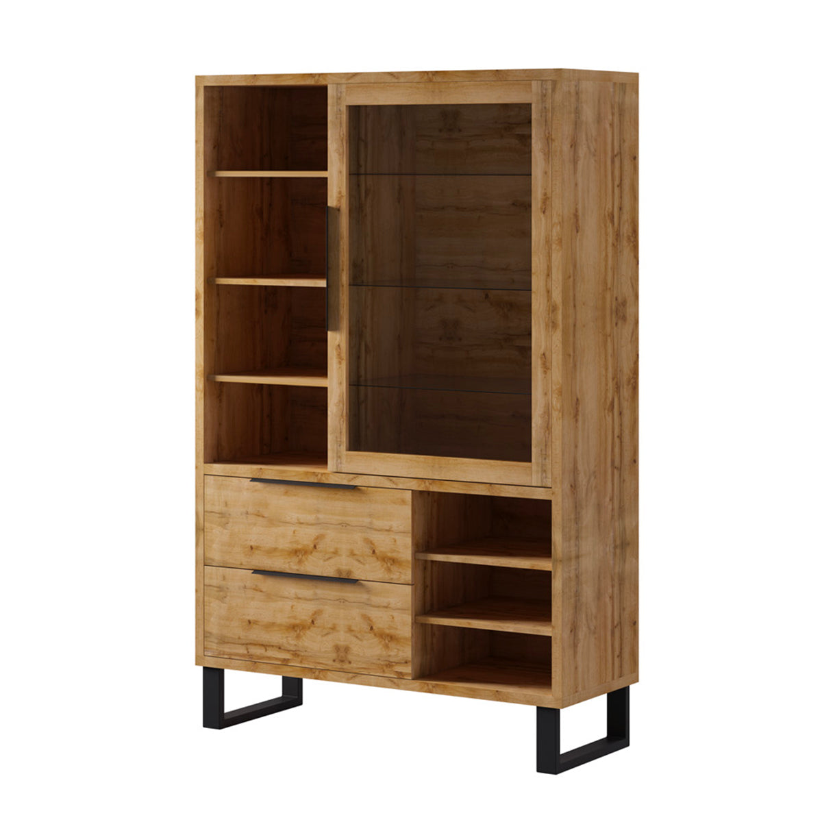 Vaisselier 1 porte 2 tiroirs Eden Bois et Metal