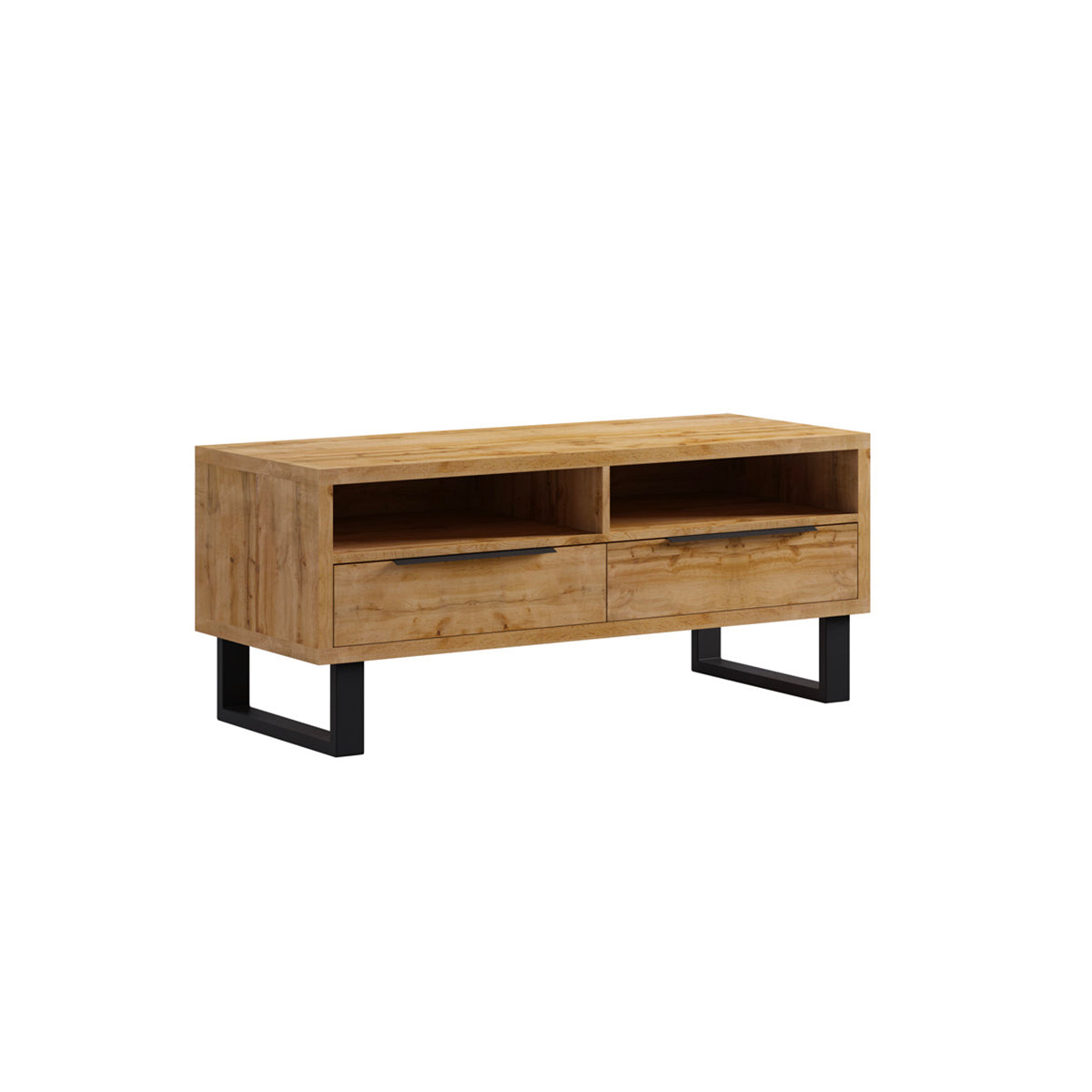 Meuble TV 2 tiroirs 124 cm Eden Bois et Metal