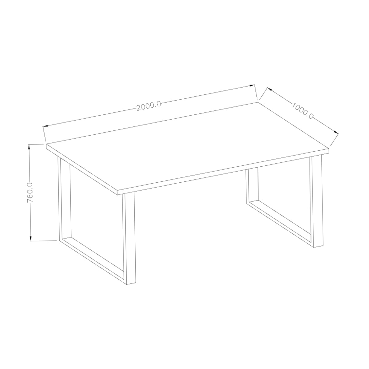 Table à manger 6 places Eden Bois et Metal - vue 3