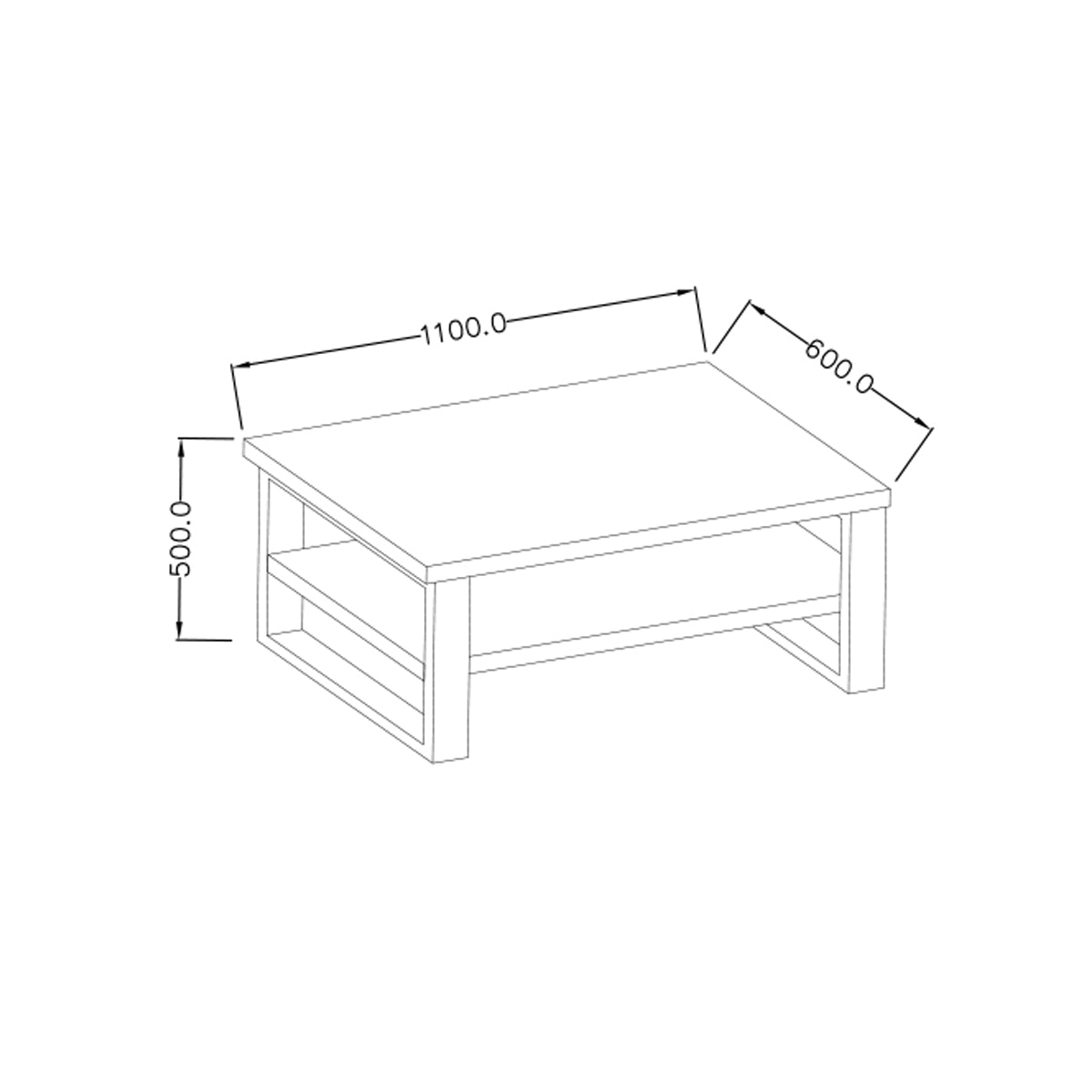 Table basse Eden Bois et Metal - vue 3