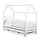 Lit cabane 90x200 sommiers lit gigogne et tiroirs Eliott Blanc