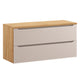 Meuble sous-vasque 120cm 2 tiroirs plan de toilette Elora Beige et bois
