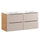 Meuble double vasque encastrée 120cm 4 tiroirs Elora Beige et bois