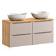 Meuble double vasque 120cm 4 tiroirs Elora Beige et bois Cloud