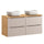 Meuble double vasque 120cm 4 tiroirs Elora Beige et bois