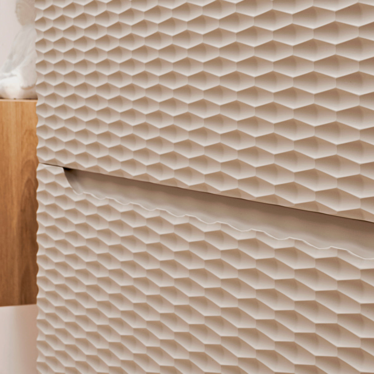 Meuble double vasque 120cm 4 tiroirs Elora Beige et bois - vue 5