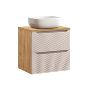 Meuble simple vasque 60cm Elora Beige et bois
