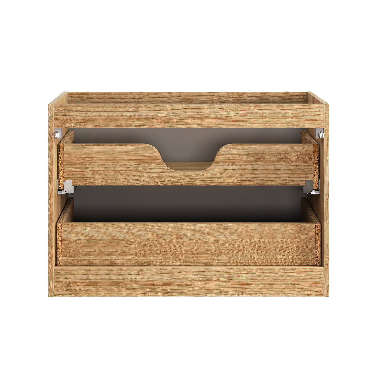 Meuble sous-vasque 80cm plan de toilette Elora Beige et bois - vue 3
