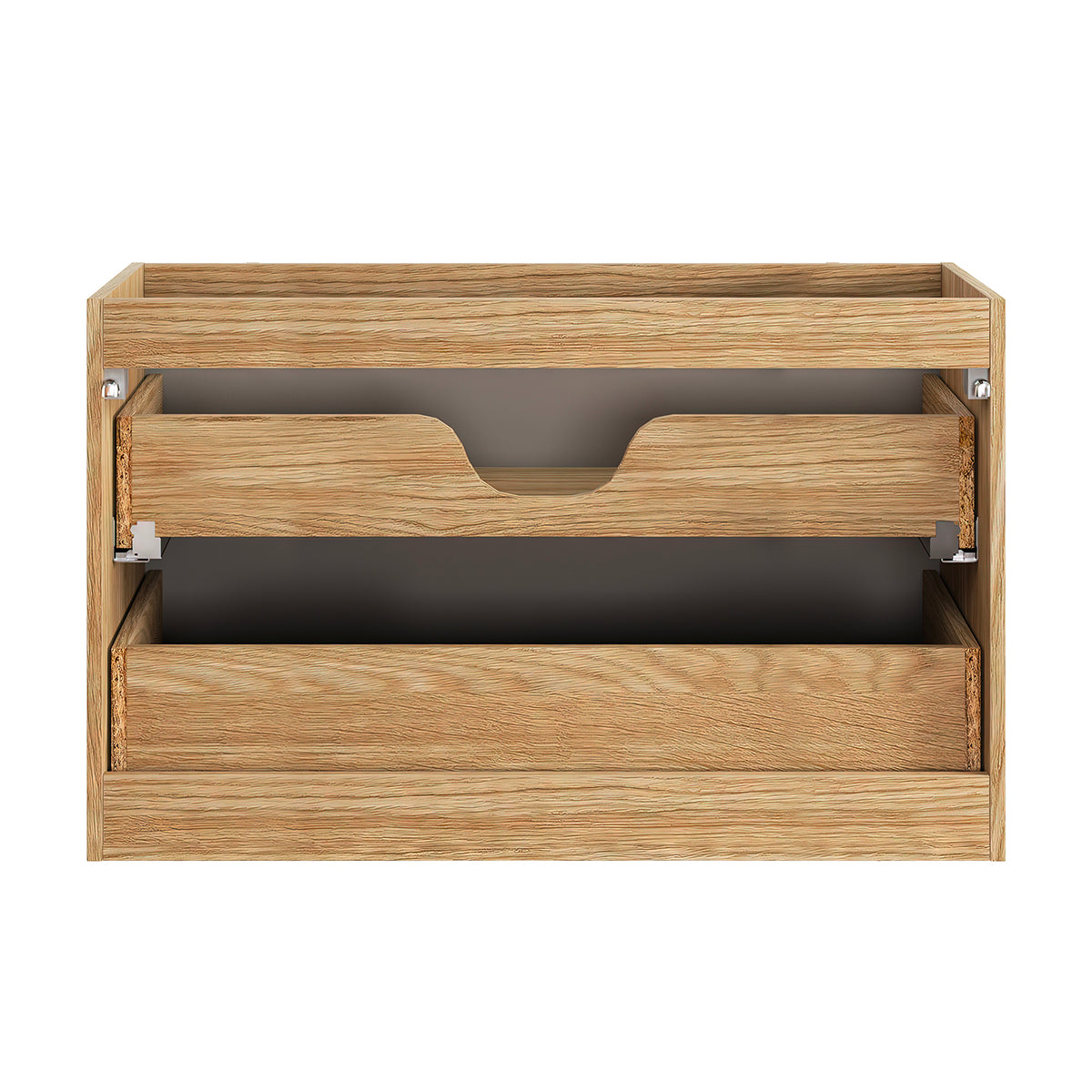 Meuble simple vasque 90cm Elora Beige et bois - vue 3