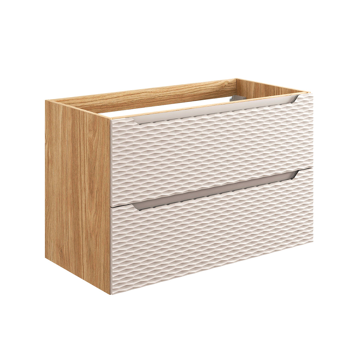 Meuble sous-vasque 90cm Elora Beige et bois