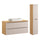 Ensemble meuble simple vasque 120cm 2 tiroirs et colonne Elora Beige et bois