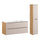 Ensemble meuble simple vasque encastrée droite 120cm 2 tiroirs et colonne Elora Beige et bois
