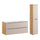 Ensemble meuble simple vasque encastrée 120cm 2 tiroirs et colonne Elora Beige et bois