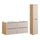 Ensemble meuble double vasque encastrée 120cm 4 tiroirs et colonne Elora Beige et bois