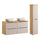 Ensemble meuble double vasque 120cm 4 tiroirs et colonne Elora Beige et bois