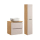 Ensemble meuble simple vasque 60cm et colonne Elora Beige et bois