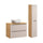 Ensemble meuble simple vasque 80cm et colonne Elora Beige et bois