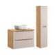 Ensemble meuble simple vasque 80cm et colonne Elora Beige et bois