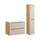 Ensemble meuble simple vasque encastrée 80cm et colonne Elora Beige et bois