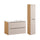 Ensemble meuble simple vasque encastrée droite 90cm et colonne Elora Beige et bois
