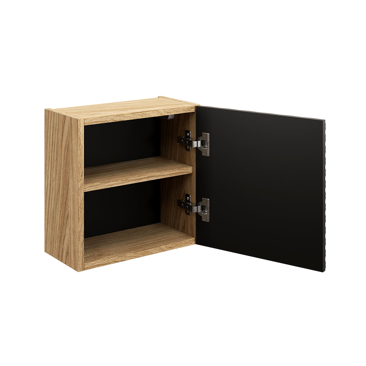 Armoire murale 1 porte Elora Noir et Bois - vue 3