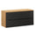 Meuble sous-vasque 120cm 2 tiroirs plan de toilette Elora Noir et bois