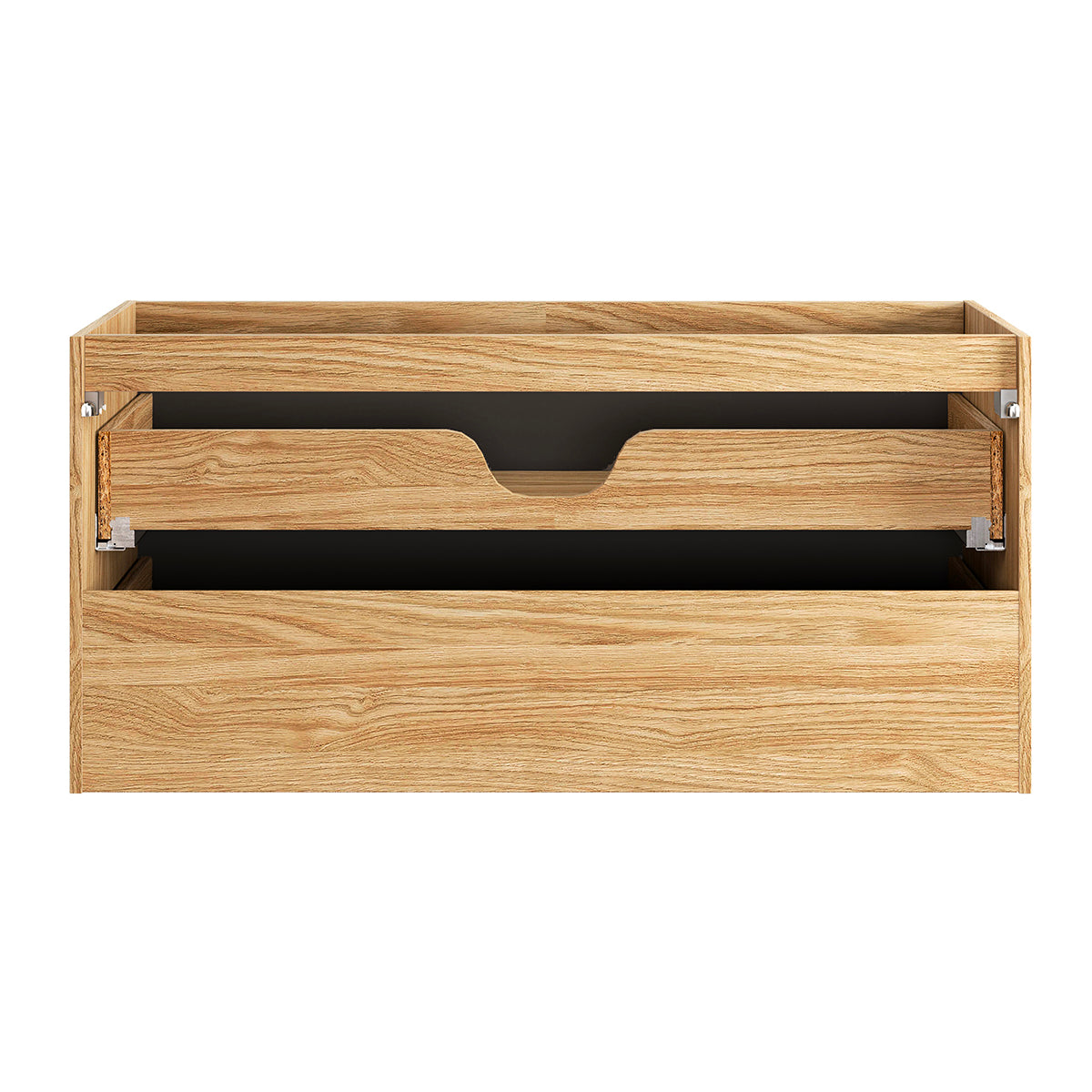 Meuble sous-vasque 120cm 2 tiroirs plan de toilette Elora Noir et bois - vue 3