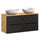 Meuble double vasque 120cm 4 tiroirs Elora Noir et bois Cloud