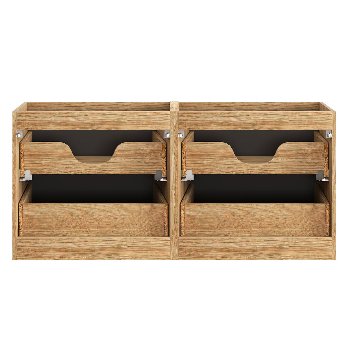 Meuble double vasque 120cm 4 tiroirs Elora Noir et bois Cloud - vue 3