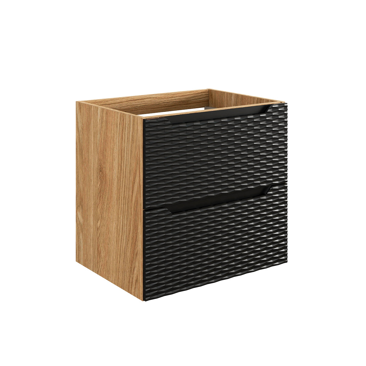 Meuble sous-vasque 60cm Elora Noir et bois