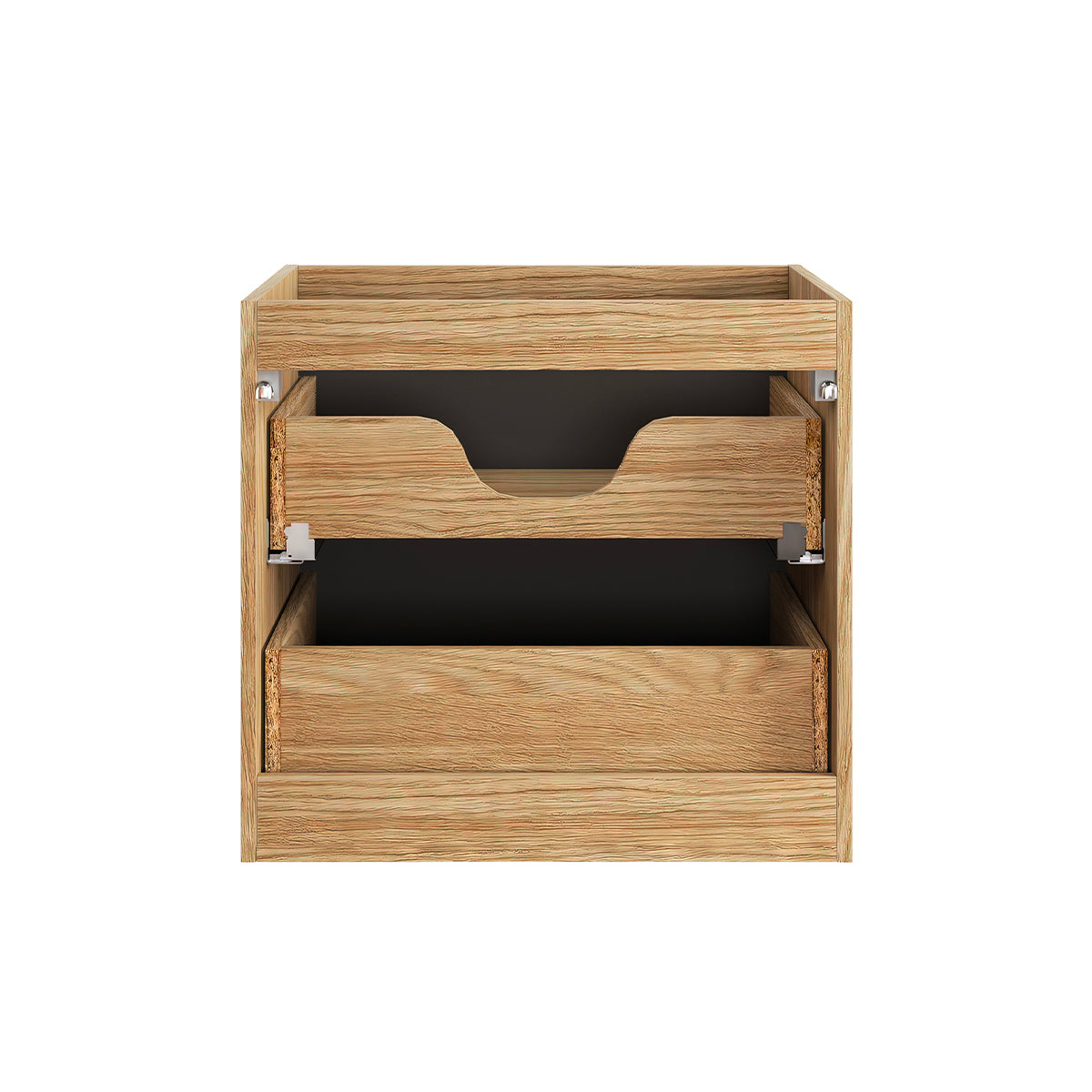 Meuble sous-vasque 60cm plan de toilette Elora Noir et bois - vue 3