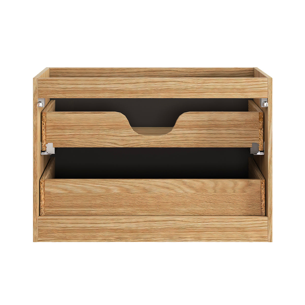 Ensemble meuble simple vasque 80cm et colonne Elora Noir et bois - vue 10