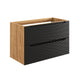 Meuble sous-vasque 90cm Elora Noir et bois