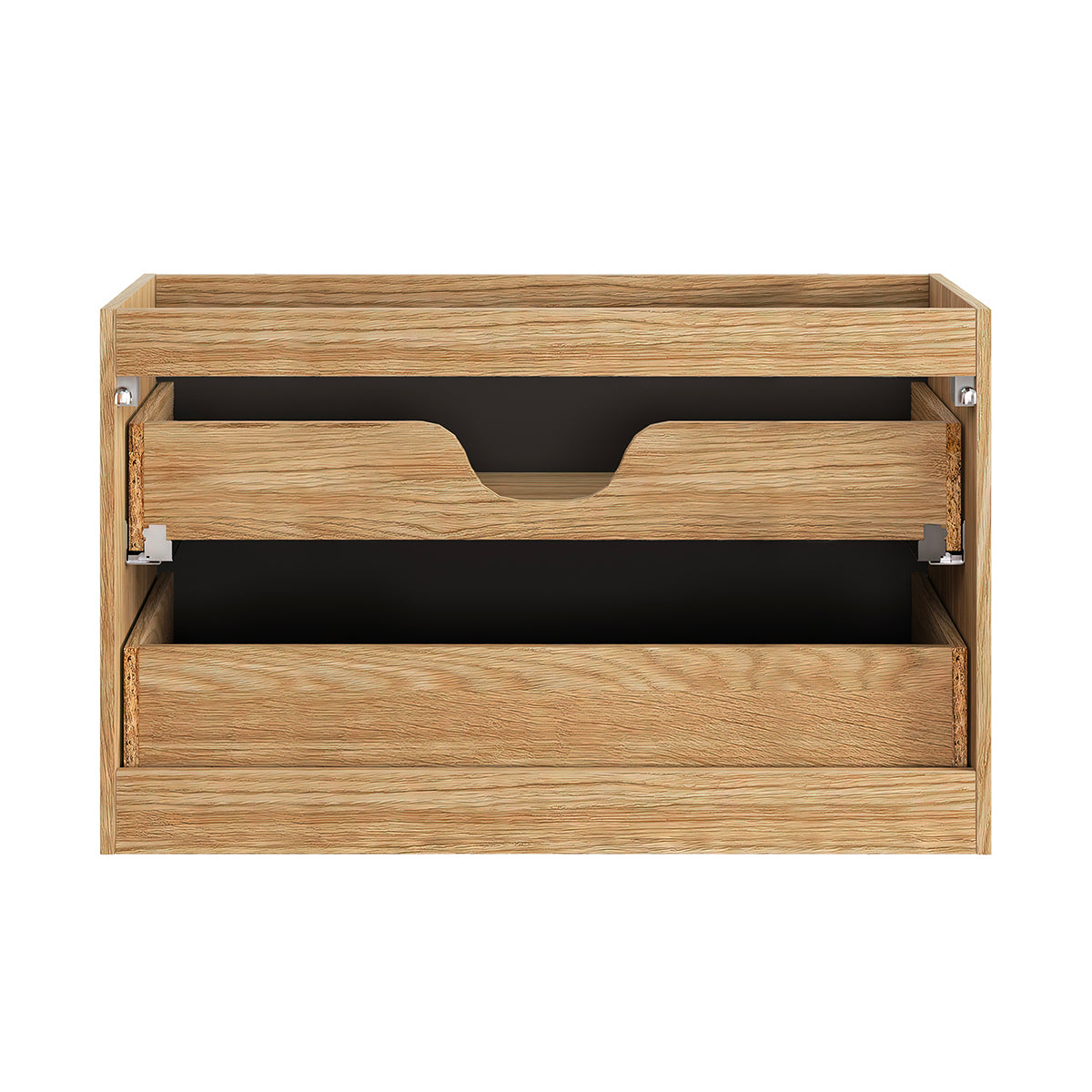 Meuble sous-vasque 90cm Elora Noir et bois - vue 3