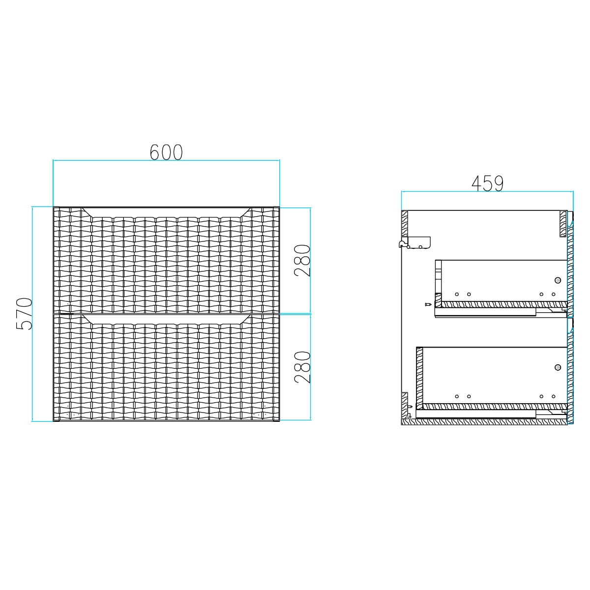 Meuble sous-vasque 120cm 4 tiroirs plan de toilette Elora Noir et bois - vue 8