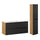 Ensemble meuble simple vasque encastrée gauche 120cm 2 tiroirs et colonne Elora Noir et bois