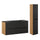 Ensemble meuble simple vasque encastrée 120cm 2 tiroirs et colonne Elora Noir et bois
