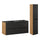 Ensemble meuble double vasque encastrée 120cm 4 tiroirs et colonne Elora Noir et bois
