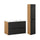 Ensemble meuble simple vasque encastrée droite 90cm et colonne Elora Noir et bois