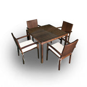Ensemble table et chaises de jardin 4 personnes Capri Marron
