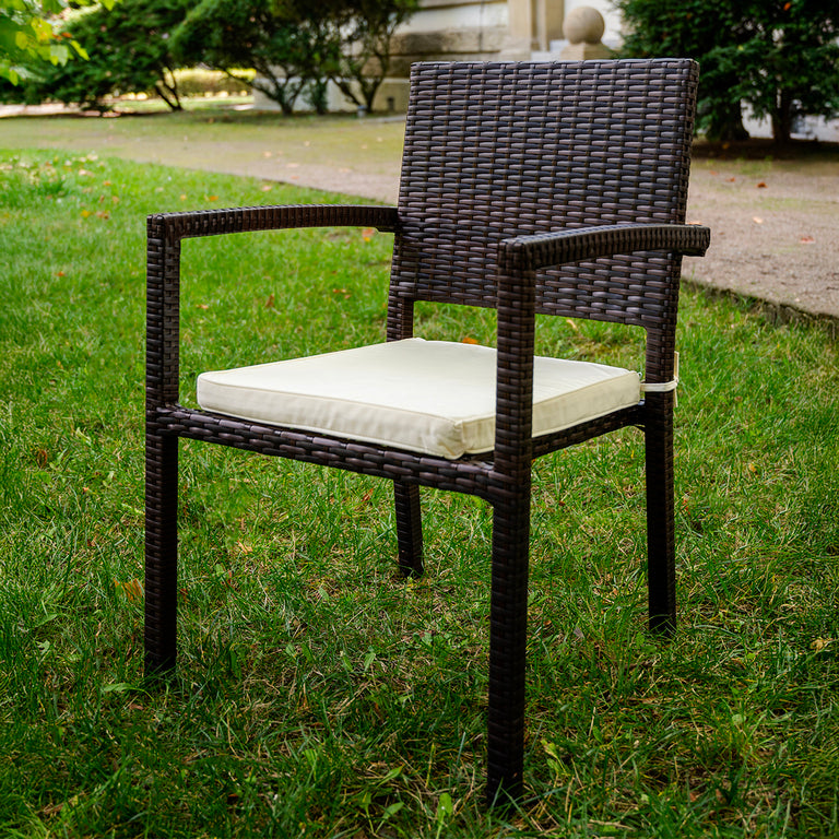 Ensemble table et chaises de jardin 6 personnes Majorque Marron foncé - vue 5