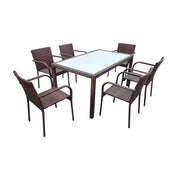 Ensemble table et chaises de jardin 6 personnes Rio Marron