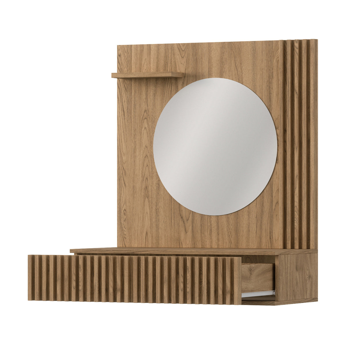 Coiffeuse murale 1 tiroir 1 miroir Esteban Bois - vue 4
