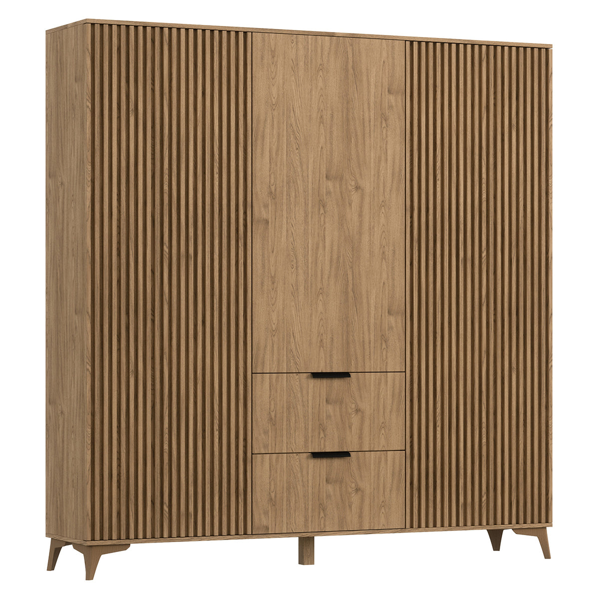 Armoire 3 portes 2 tiroirs Esteban Bois