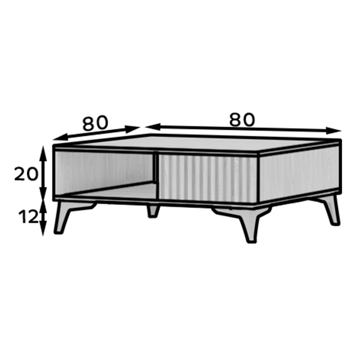 Table basse 1 tiroir 1 niche Esteban Bois - vue 9