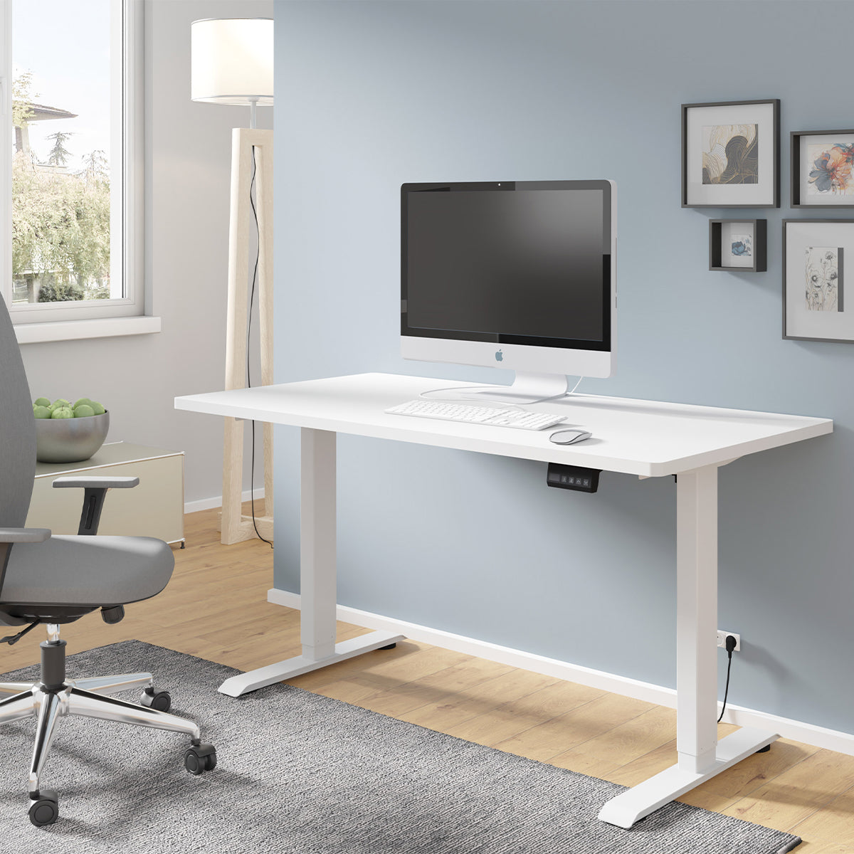 Bureau électrique 140 cm Ergo Blanc - vue 4