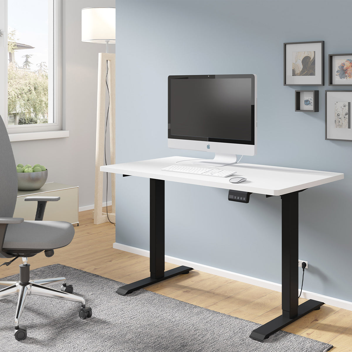Bureau électrique 120 cm Ergo Blanc et Noir - vue 4